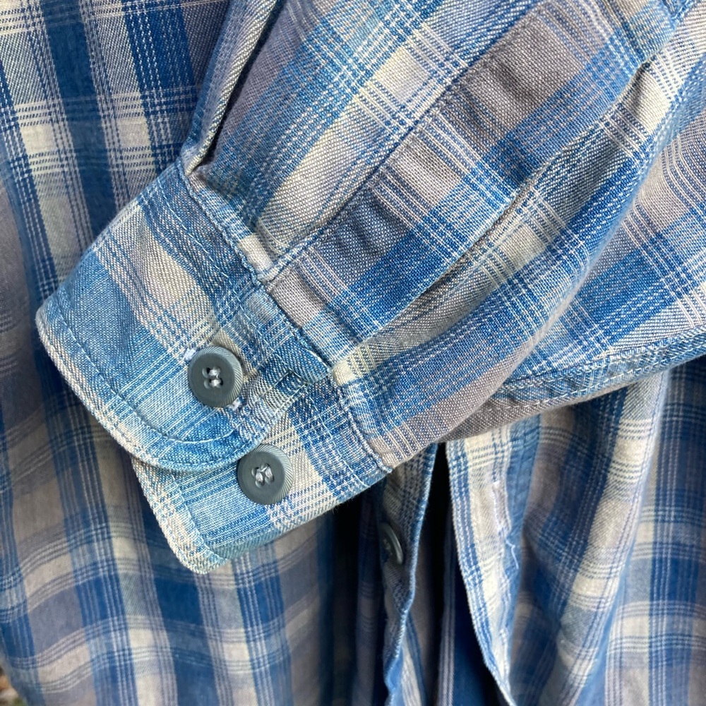 MTO International Soft Button Down in Blue Plaid